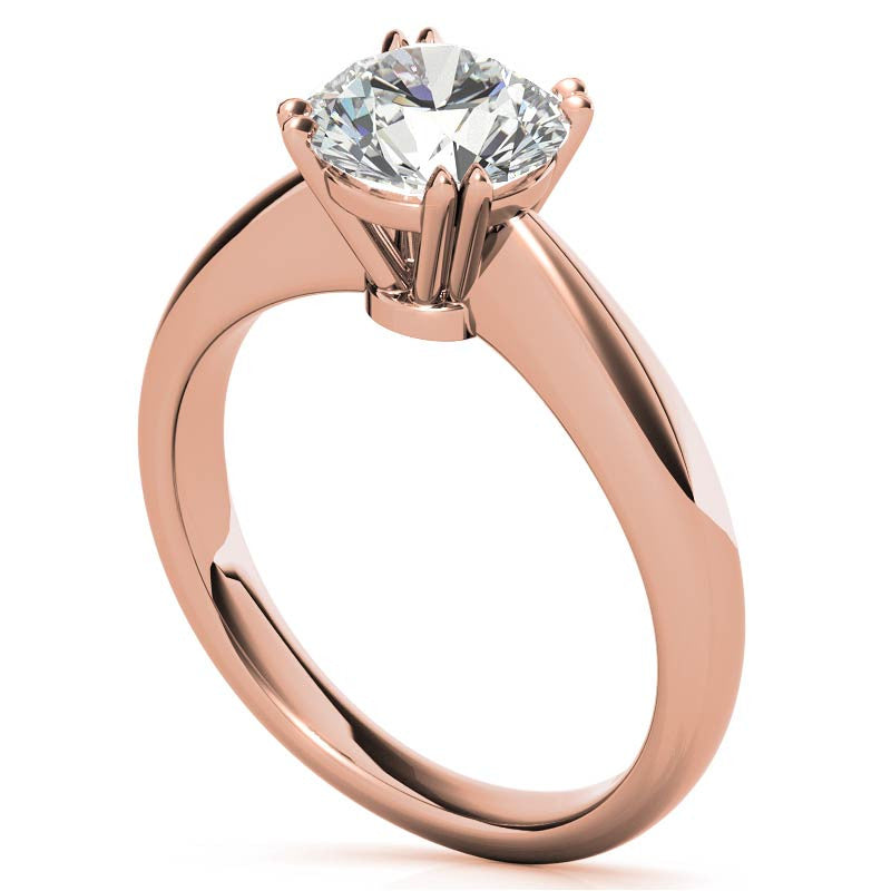 Round Double Prong Wider Set Moissanite Solitaire Ring