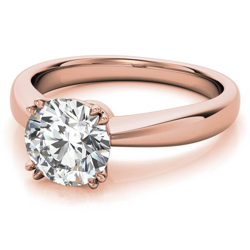 Round Double Prong Wider Set Moissanite Solitaire Ring