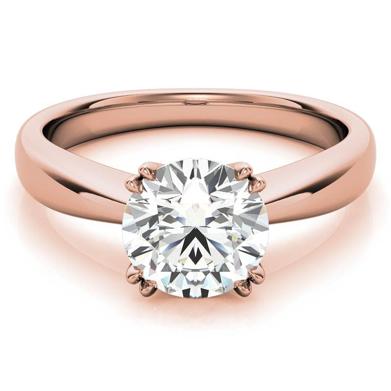 Round Double Prong Wider Set Moissanite Solitaire Ring