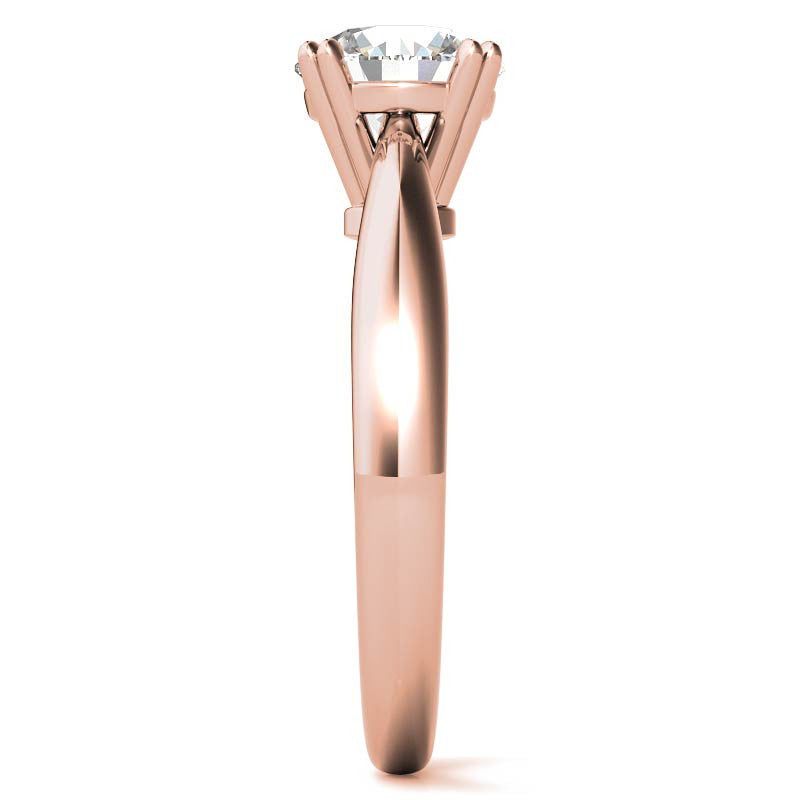Round Double Prong Wider Set Moissanite Solitaire Ring