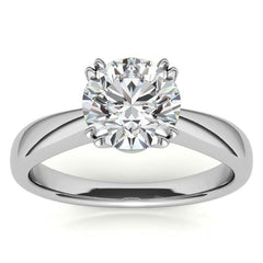 Round Double Prong Wider Set Moissanite Solitaire Ring