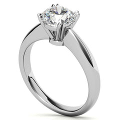 Round Double Prong Wider Set Moissanite Solitaire Ring