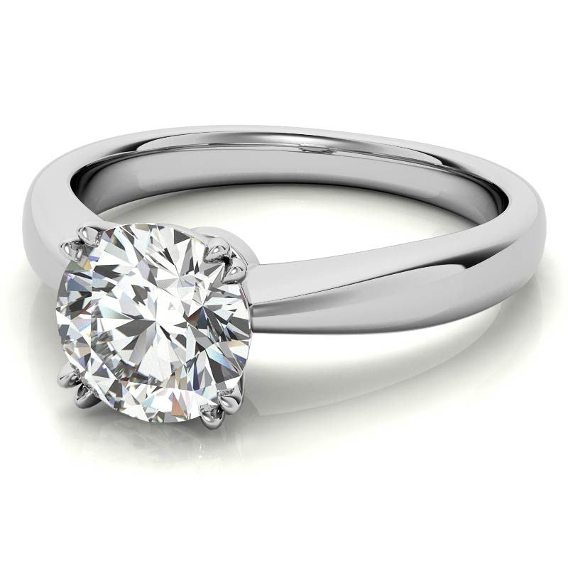 Round Double Prong Wider Set Moissanite Solitaire Ring