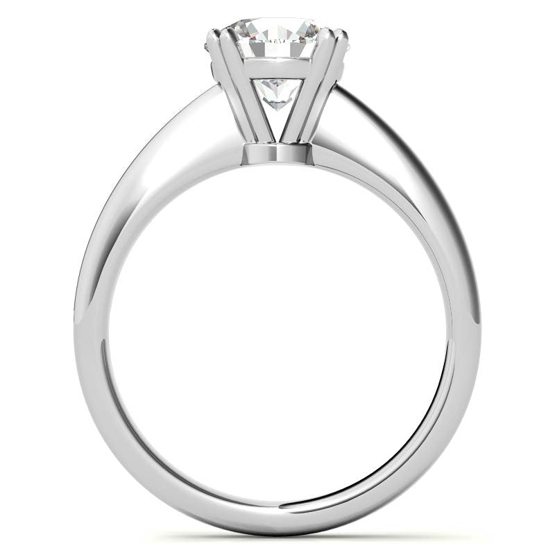 Round Double Prong Wider Set Moissanite Solitaire Ring