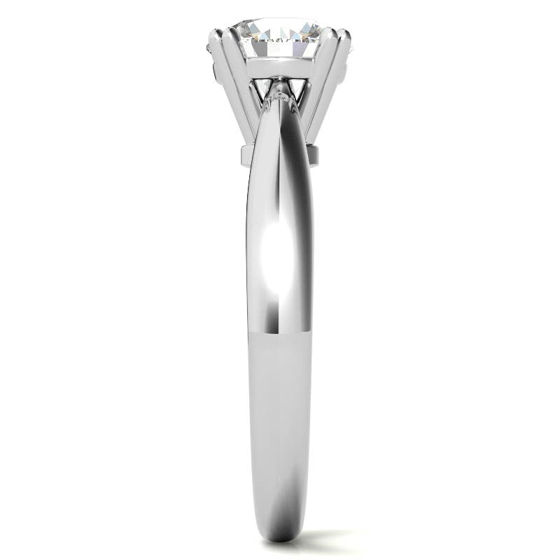 Round Double Prong Wider Set Moissanite Solitaire Ring