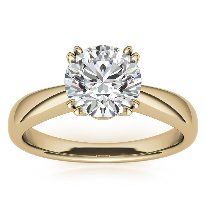 Round Double Prong Wider Set Moissanite Solitaire Ring