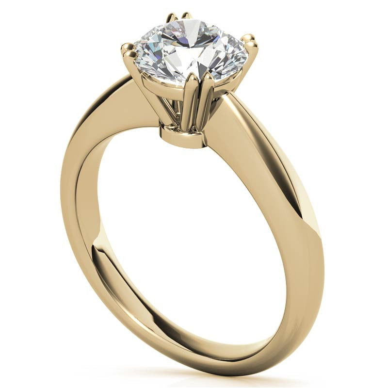 Round Double Prong Wider Set Moissanite Solitaire Ring