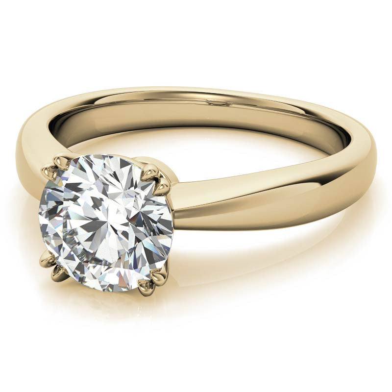 Round Double Prong Wider Set Moissanite Solitaire Ring