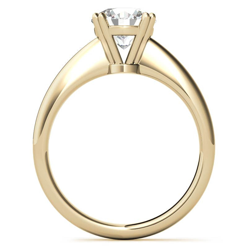 Round Double Prong Wider Set Moissanite Solitaire Ring