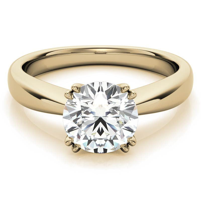 Round Double Prong Wider Set Moissanite Solitaire Ring