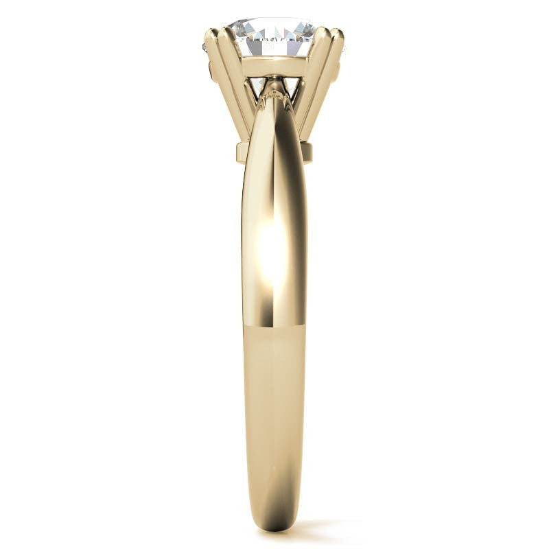 Round Double Prong Wider Set Moissanite Solitaire Ring
