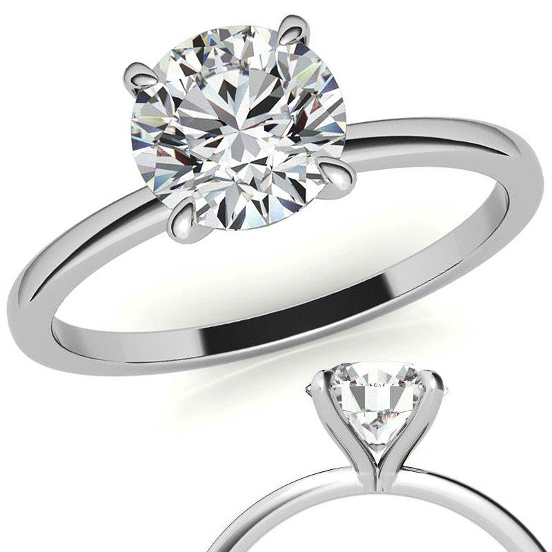 Petite Round Brilliant Moissanite Solitaire ring