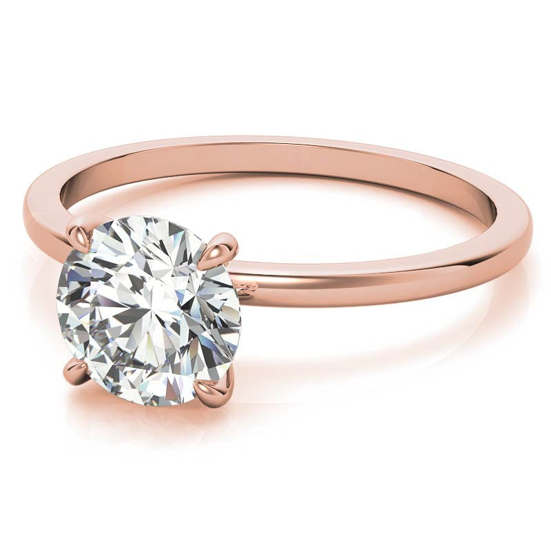 Petite Round Brilliant Moissanite Solitaire ring