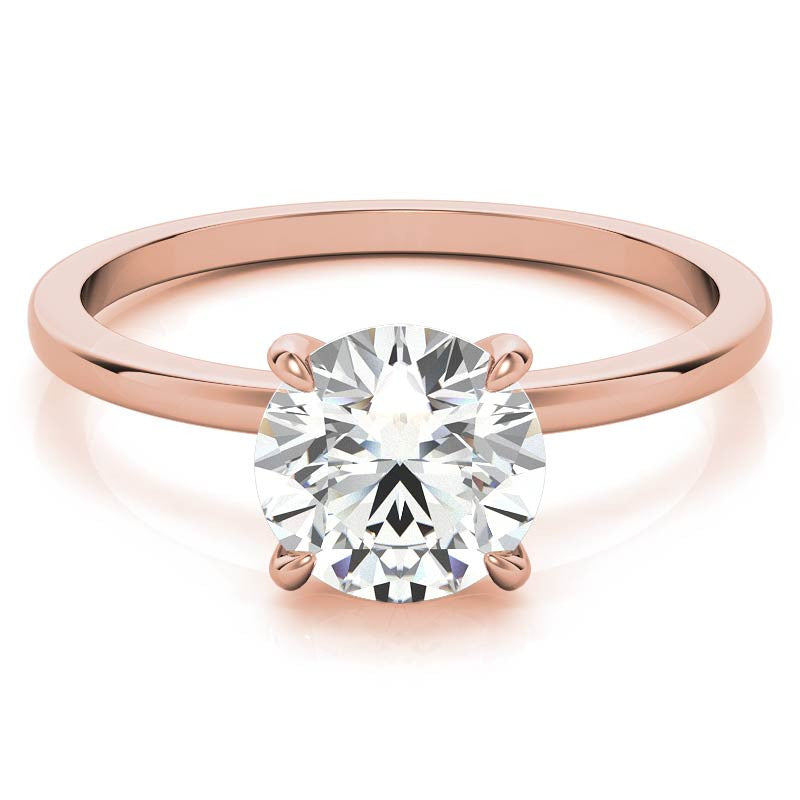 Petite Round Brilliant Moissanite Solitaire ring