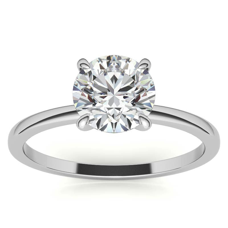 Petite Round Brilliant Moissanite Solitaire ring