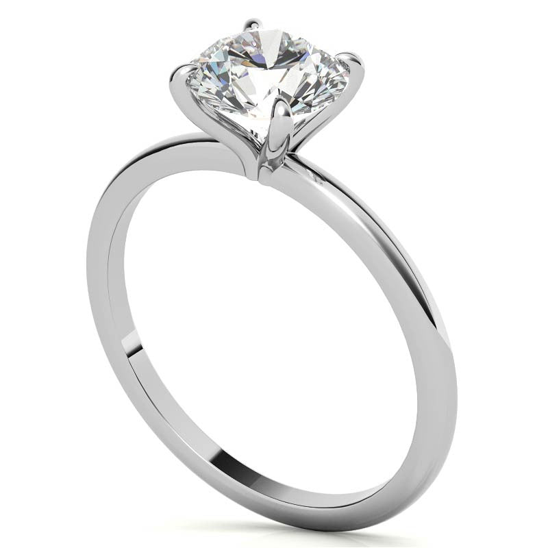 Petite Round Brilliant Moissanite Solitaire ring