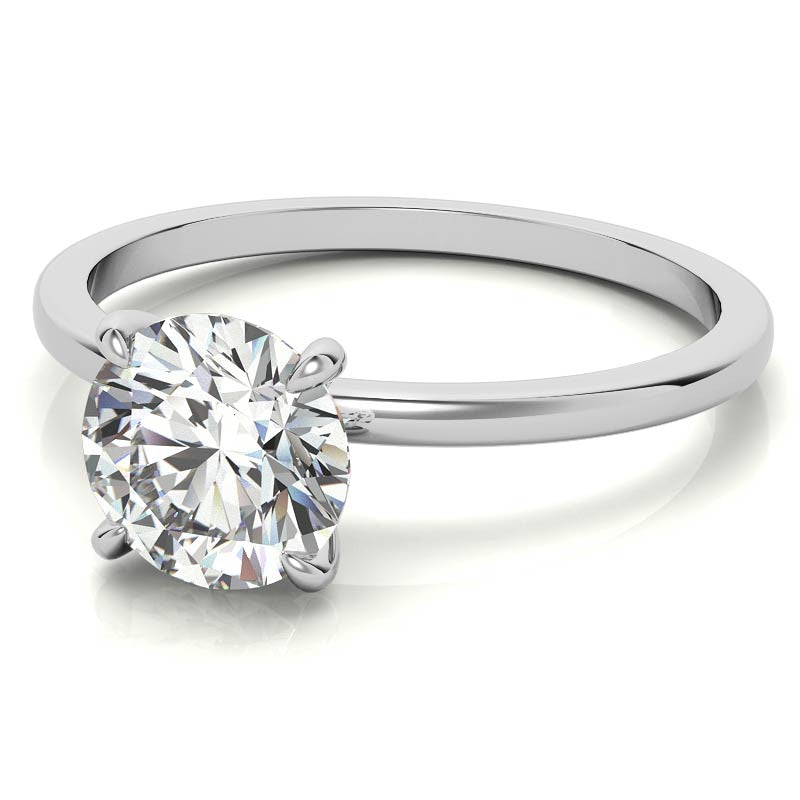 Petite Round Brilliant Moissanite Solitaire ring