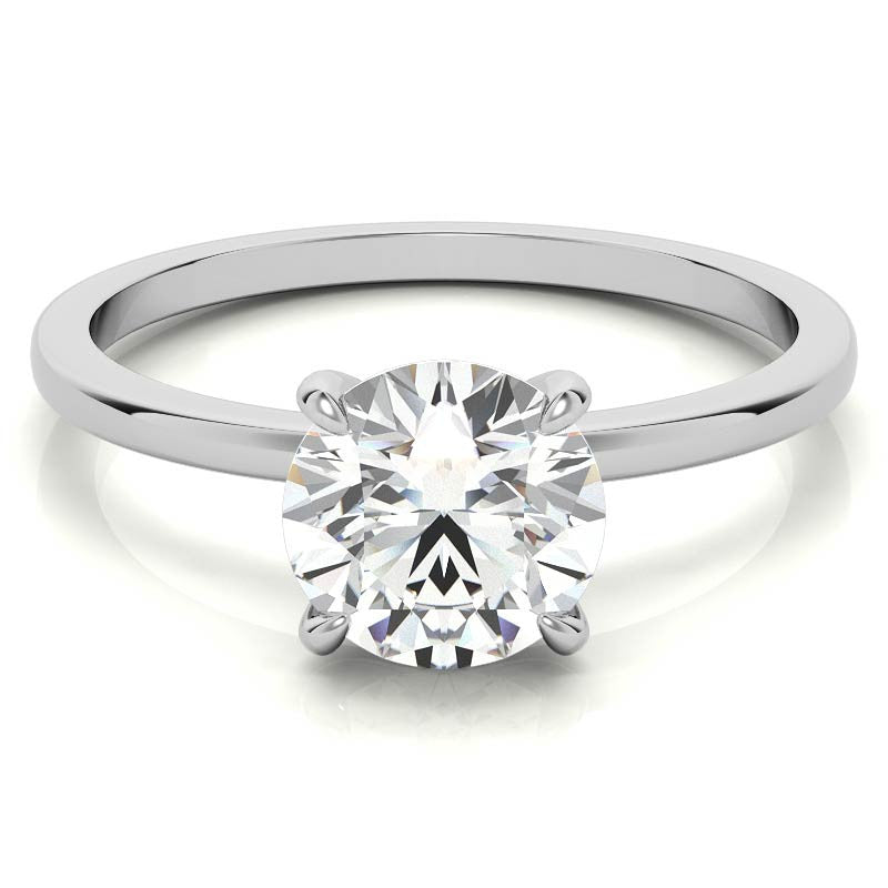 Petite Round Brilliant Moissanite Solitaire ring