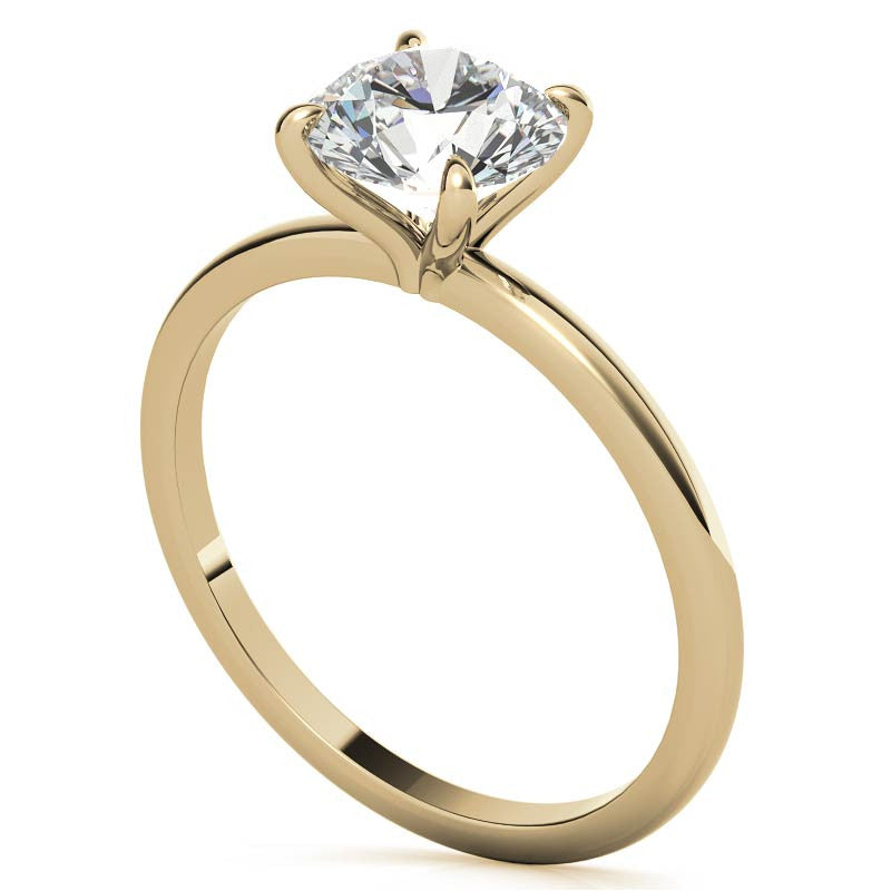 Petite Round Brilliant Moissanite Solitaire ring