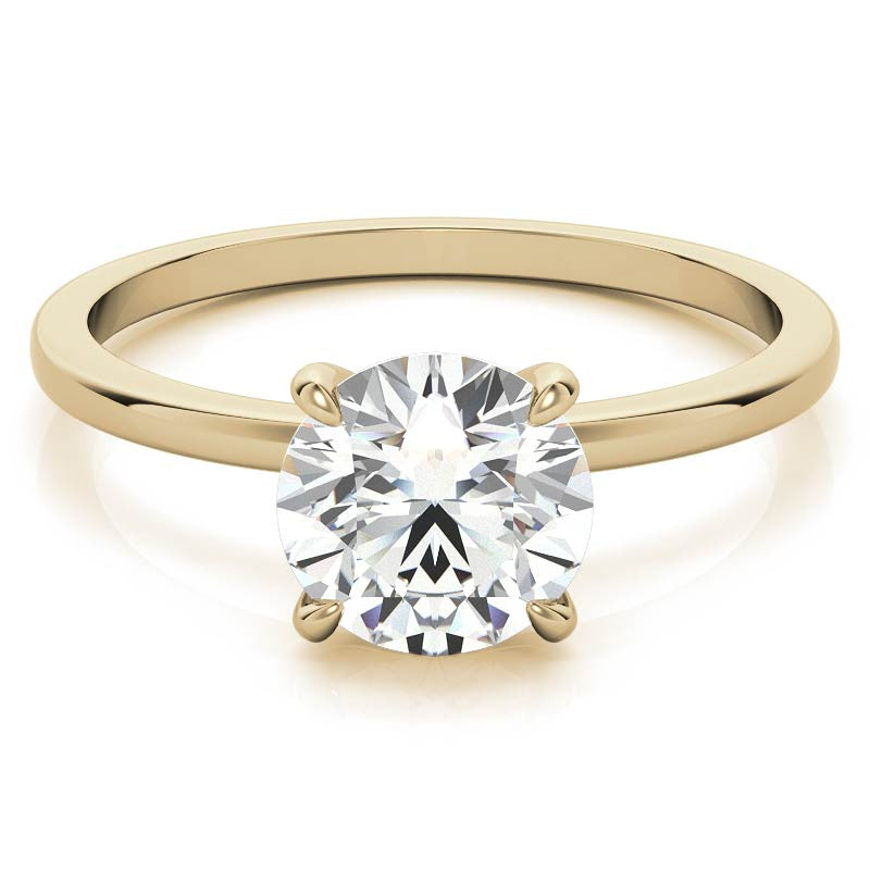 Petite Round Brilliant Moissanite Solitaire ring