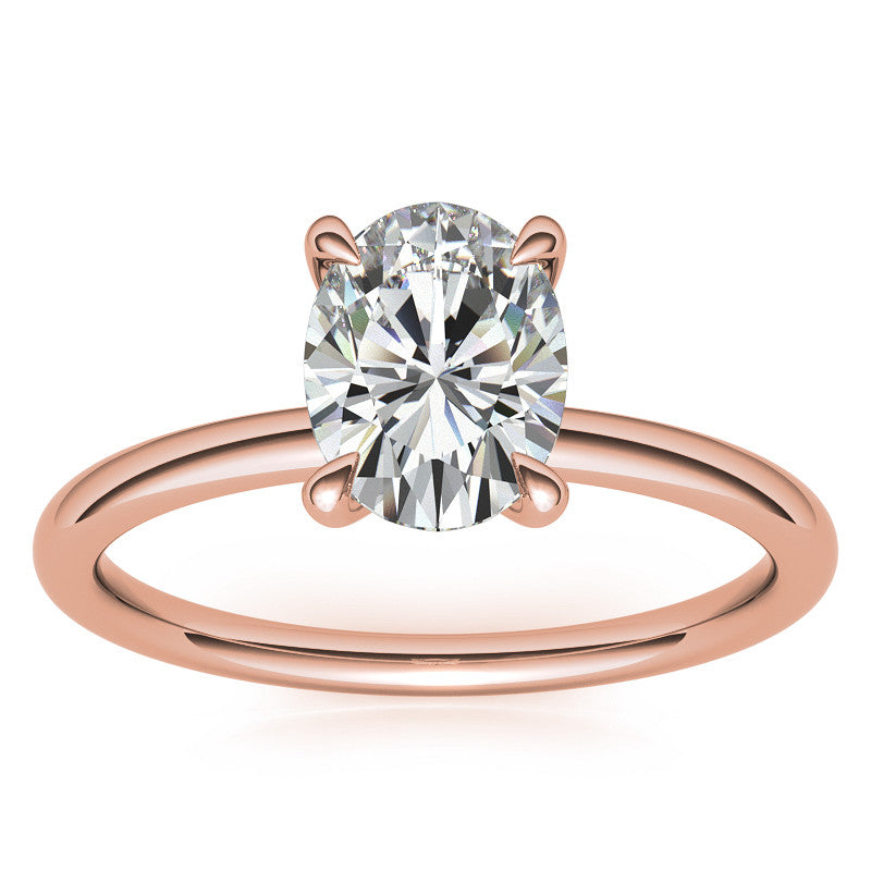 Petite Oval Moissanite Solitaire Ring