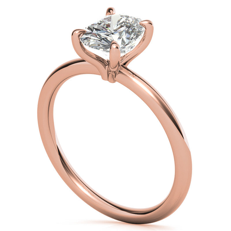 Petite Oval Moissanite Solitaire Ring