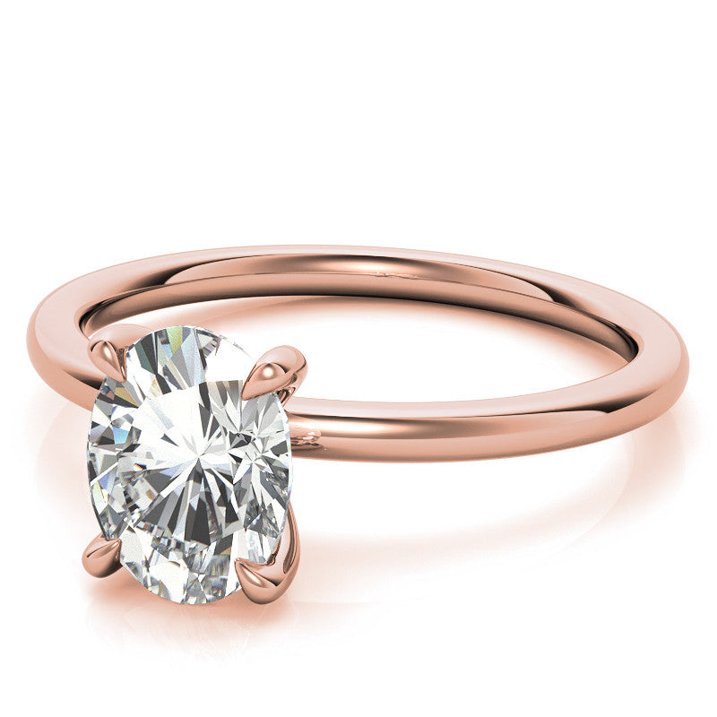 Petite Oval Moissanite Solitaire Ring