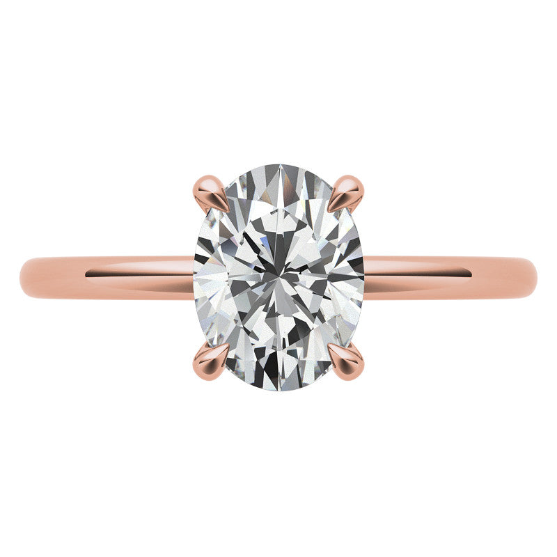 Petite Oval Moissanite Solitaire Ring