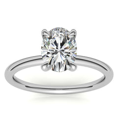 Petite Oval Moissanite Solitaire Ring