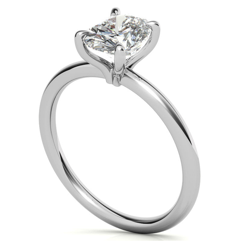 Petite Oval Moissanite Solitaire Ring