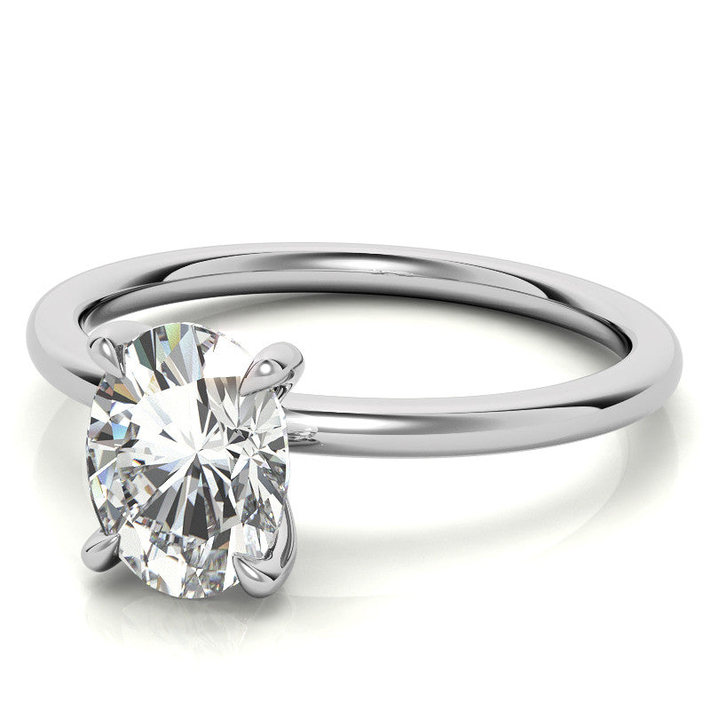 Petite Oval Moissanite Solitaire Ring
