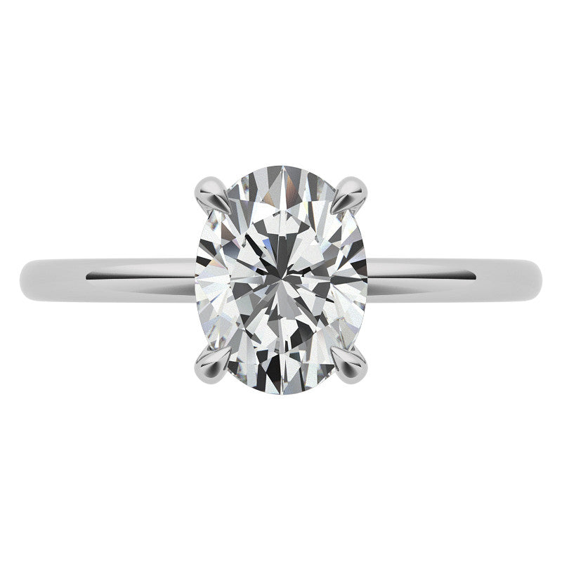 Petite Oval Moissanite Solitaire Ring