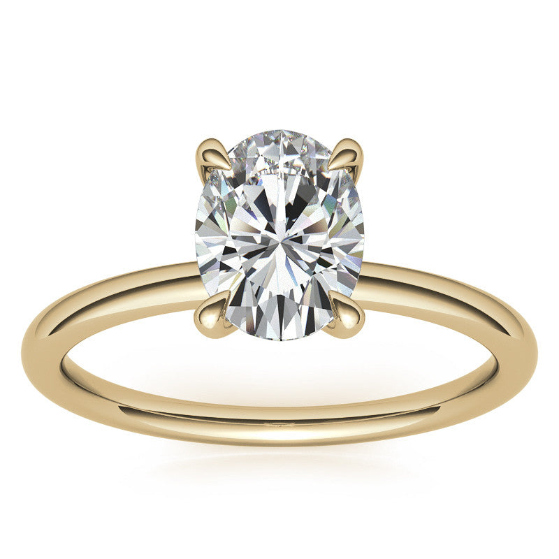 Petite Oval Moissanite Solitaire Ring