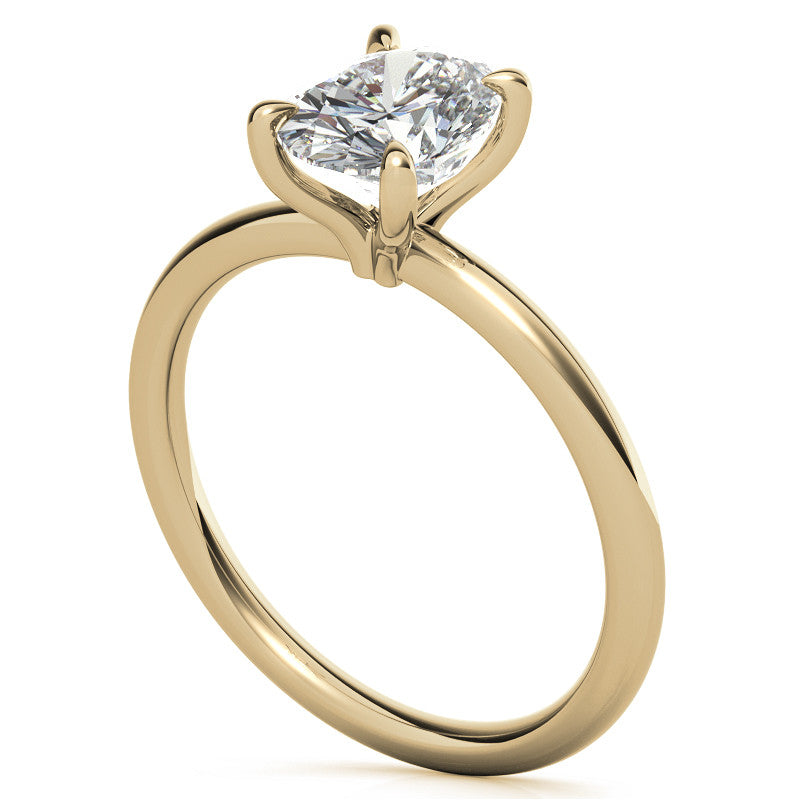 Petite Oval Moissanite Solitaire Ring