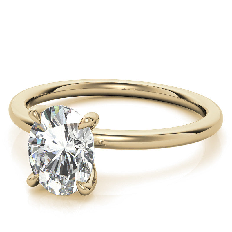 Petite Oval Moissanite Solitaire Ring