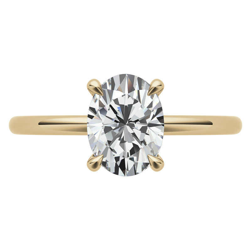 Petite Oval Moissanite Solitaire Ring