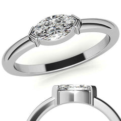 Petite Marquise East-West Moissanite Solitaire Ring