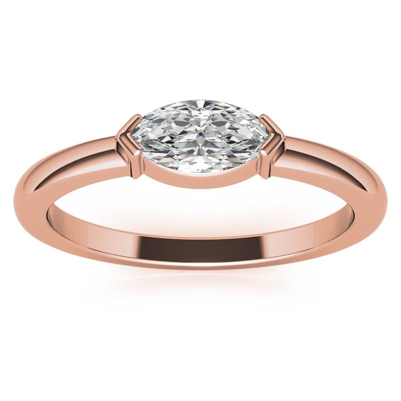 Petite Marquise East-West Moissanite Solitaire Ring