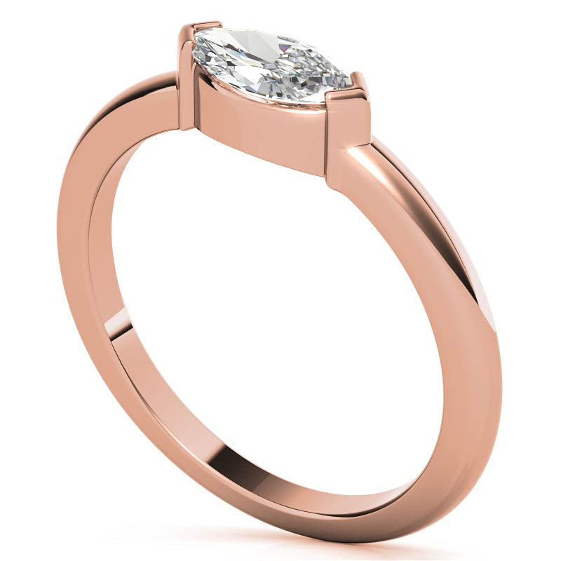 Petite Marquise East-West Moissanite Solitaire Ring