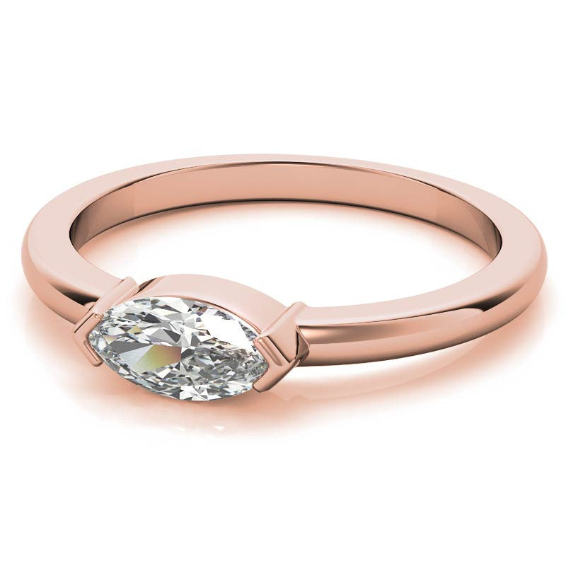 Petite Marquise East-West Moissanite Solitaire Ring