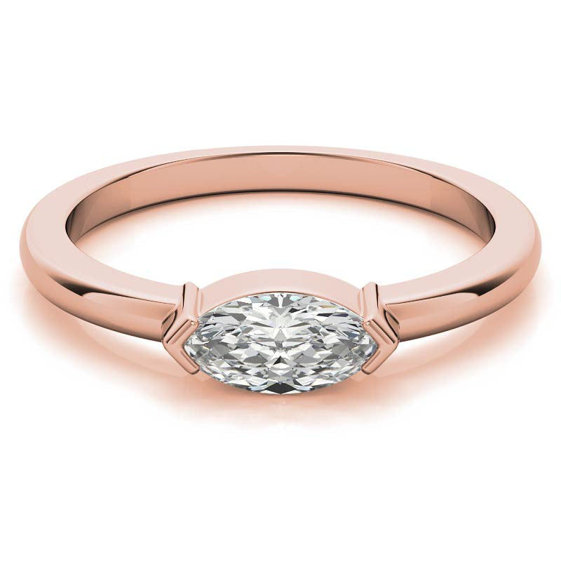 Petite Marquise East-West Moissanite Solitaire Ring