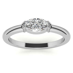 Petite Marquise East-West Moissanite Solitaire Ring
