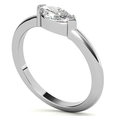 Petite Marquise East-West Moissanite Solitaire Ring