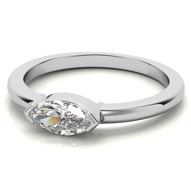 Petite Marquise East-West Moissanite Solitaire Ring