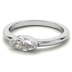 Petite Marquise East-West Moissanite Solitaire Ring