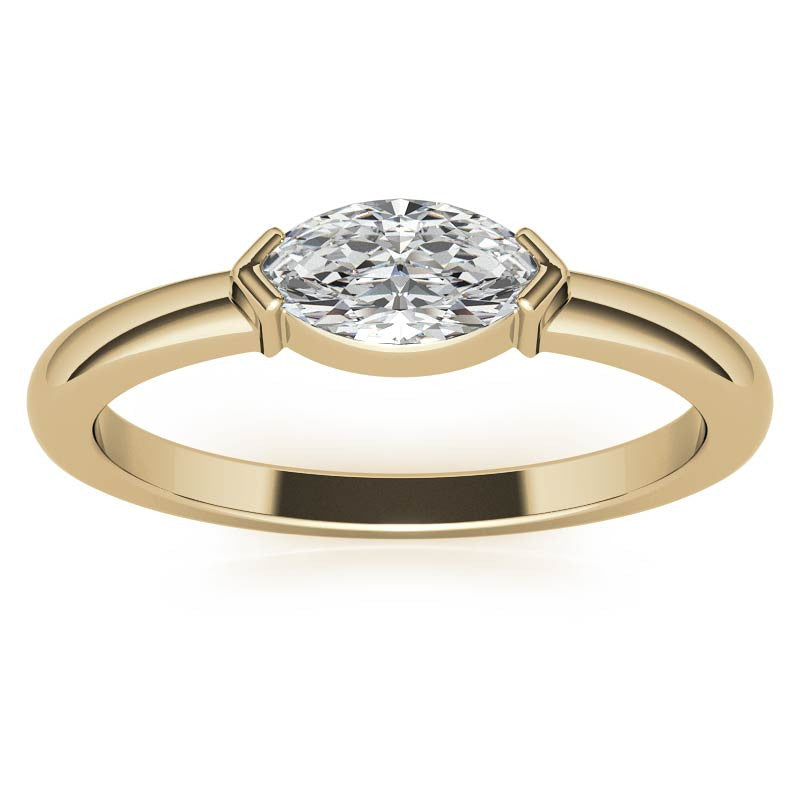 Petite Marquise East-West Moissanite Solitaire Ring