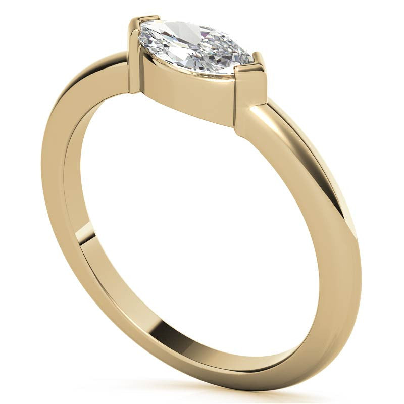Petite Marquise East-West Moissanite Solitaire Ring