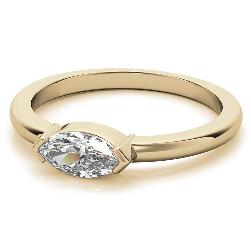 Petite Marquise East-West Moissanite Solitaire Ring