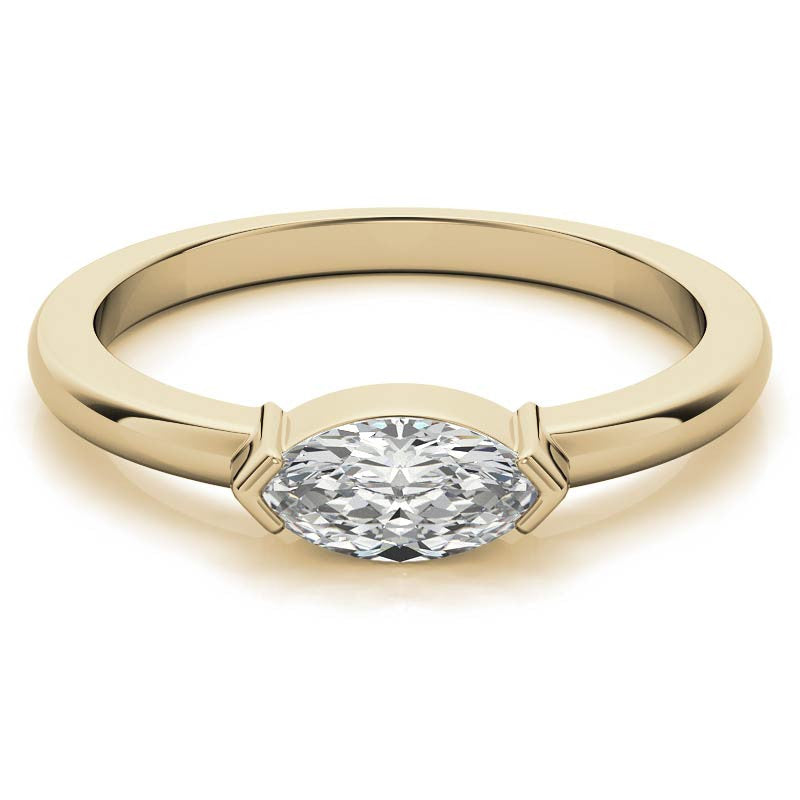 Petite Marquise East-West Moissanite Solitaire Ring