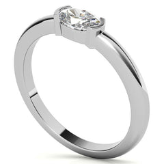 Petite Oval East-West Moissanite Solitaire Ring